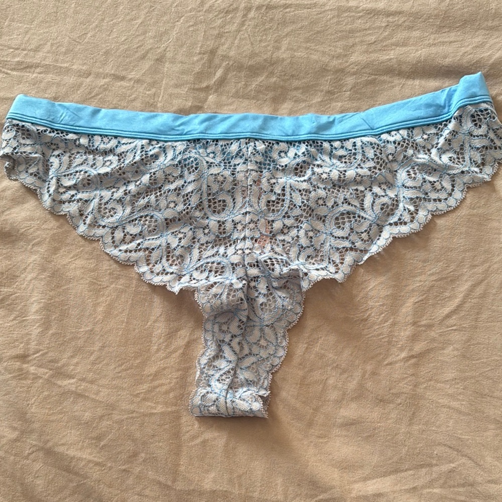 Victoria's Secret Blue and White Lace Panties
